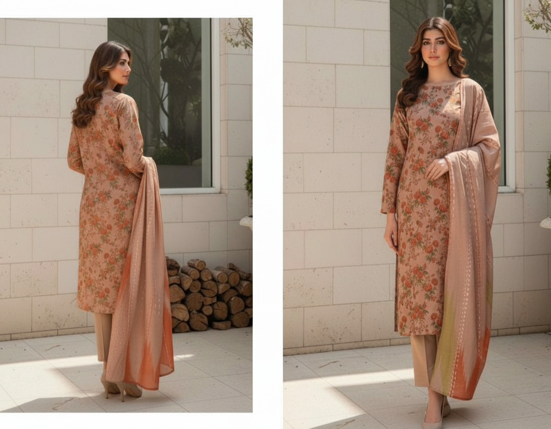 Unstiched Digital Printed Bareez Khaddar