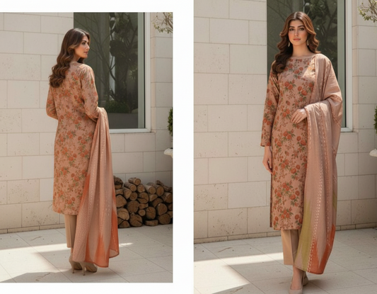 Unstiched Digital Printed Bareez Khaddar