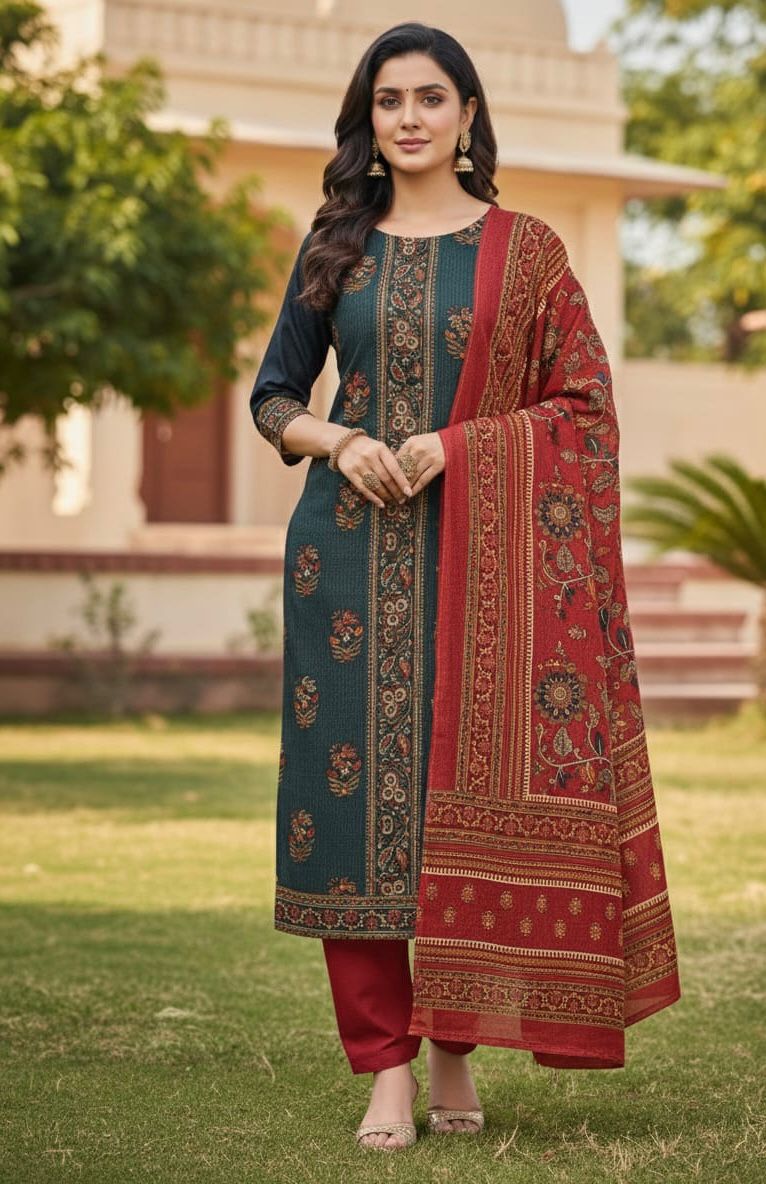 Unstiched Bin Saeed Printed Khaddar 3pc